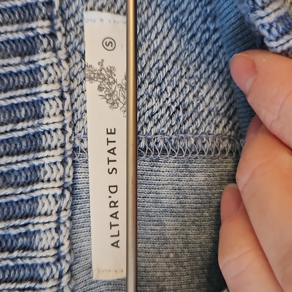 💙 Altar'd State | Pieced Jenna Knit Pullover| W Sz S| Blue, Free People Vibes - Picture 3 of 9